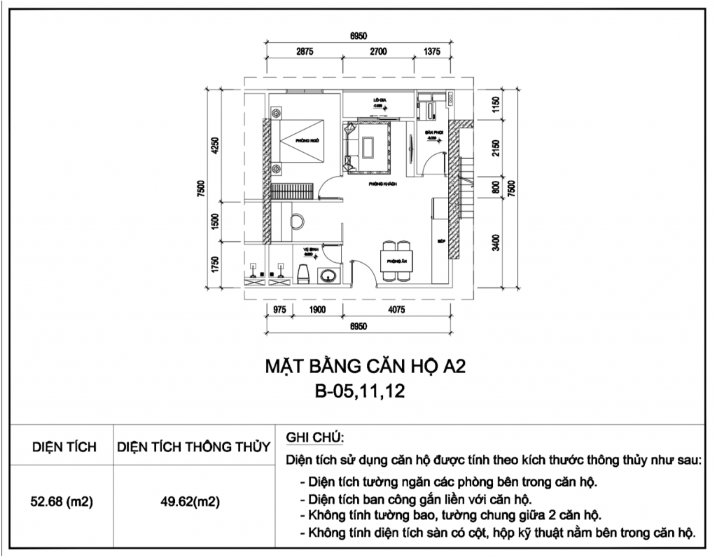 Thiết kế căn hộ 1 phòng ngủ dự án City Gate 3