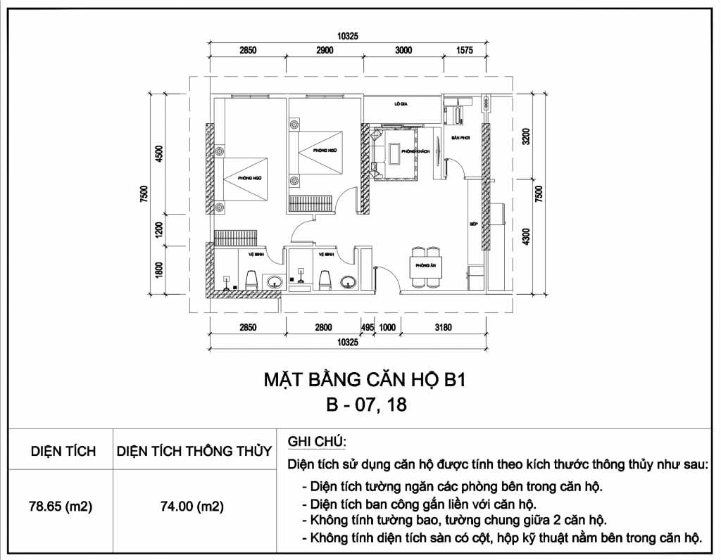 Thiết kế căn hộ 2 phòng ngủ dự án City Gate 3