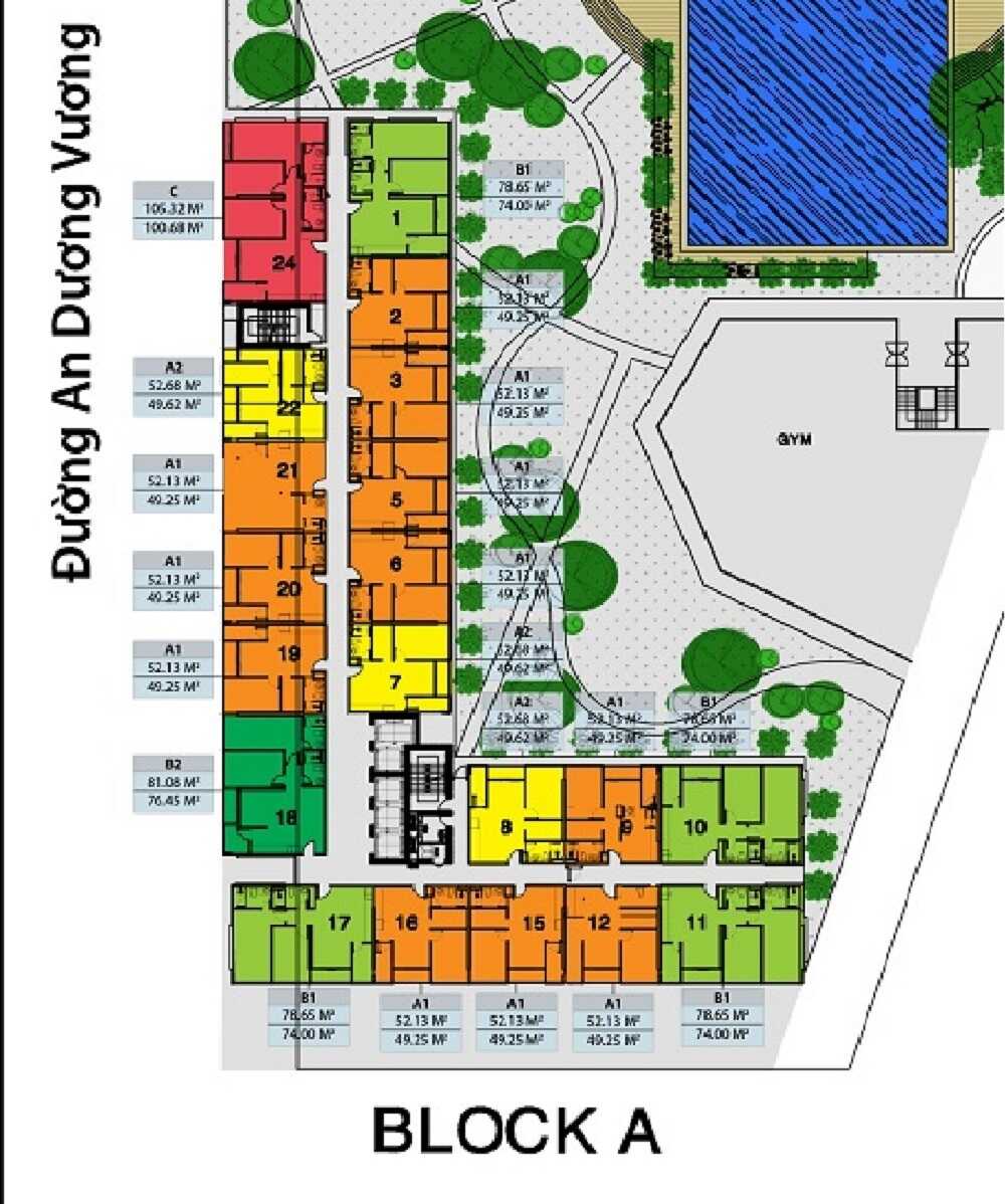 Mặt bằng Block A dự án City Gate 3