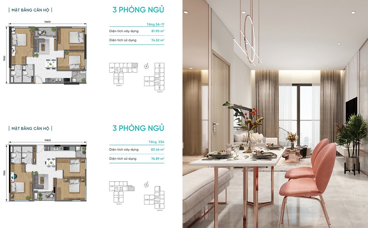 Thiết kế các loại hình căn hộ dự án D-Aqua