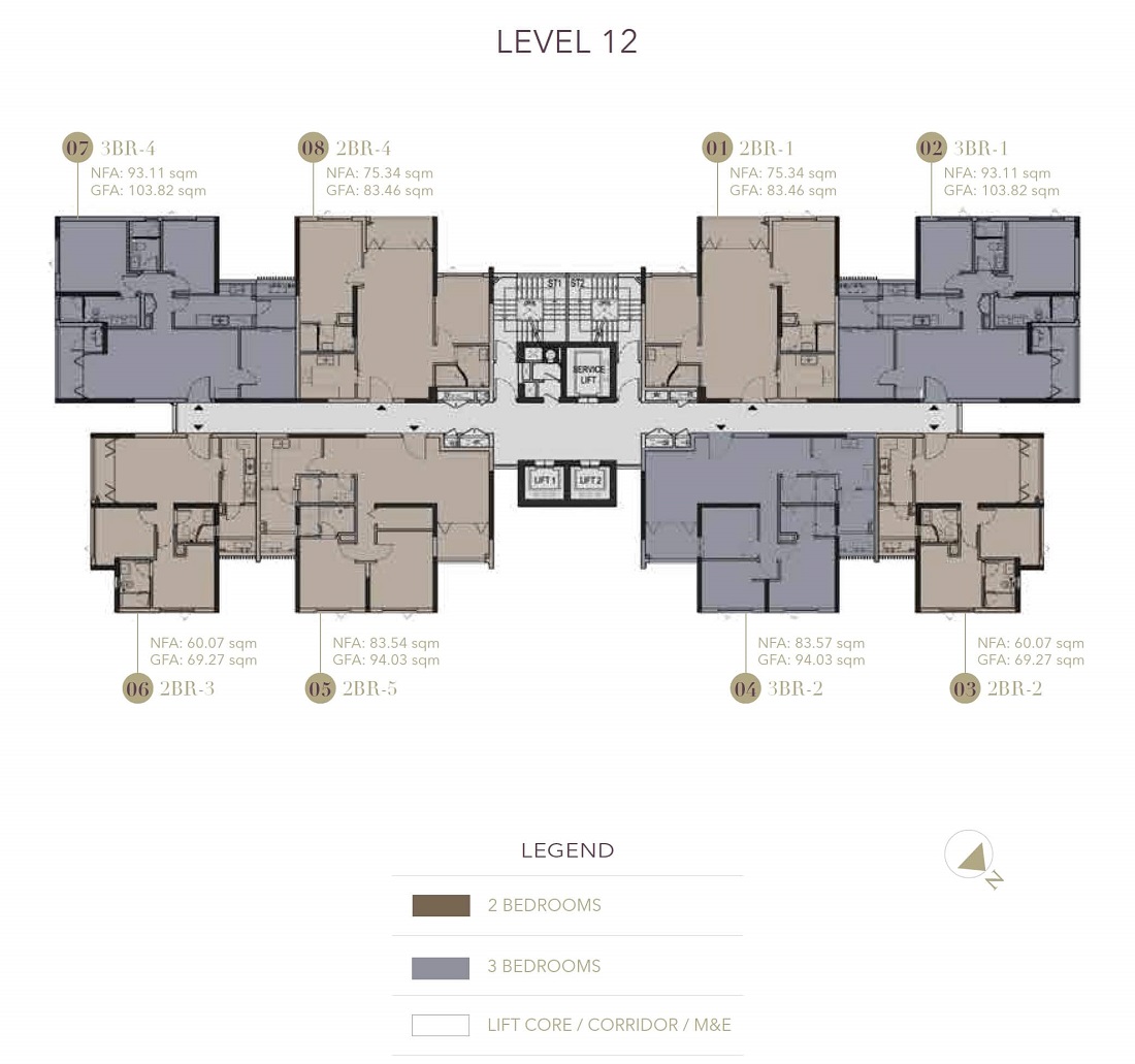 Mặt bằng tầng 12 dự án D1 Mension