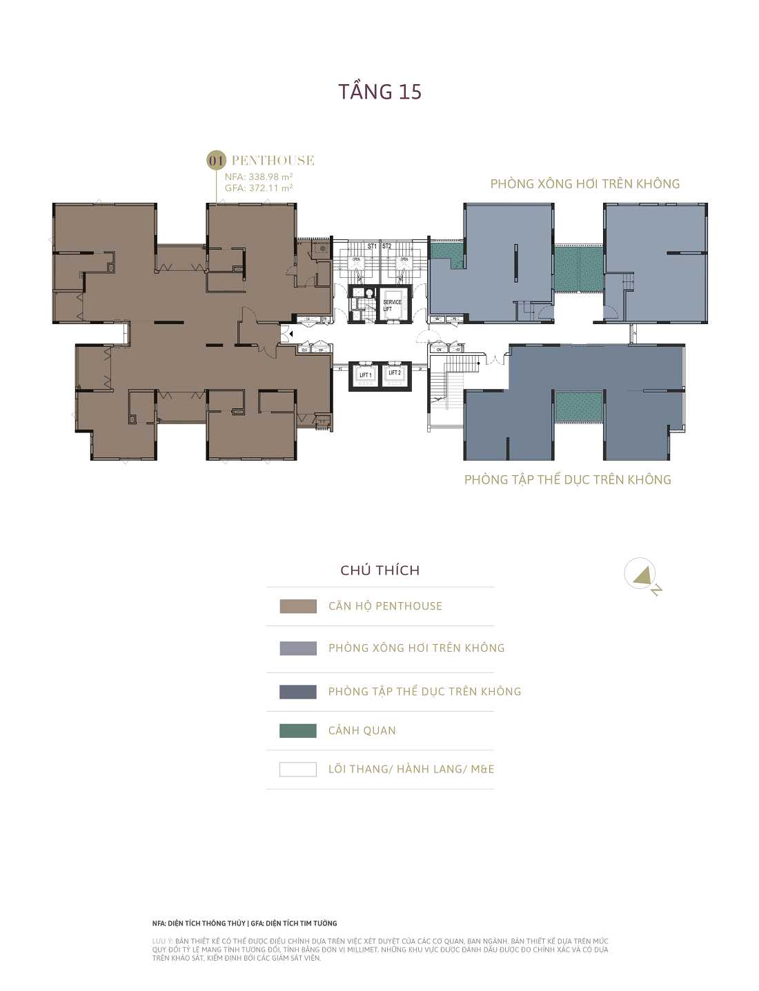 Mặt bằng tầng 15 dự án D1 Mension