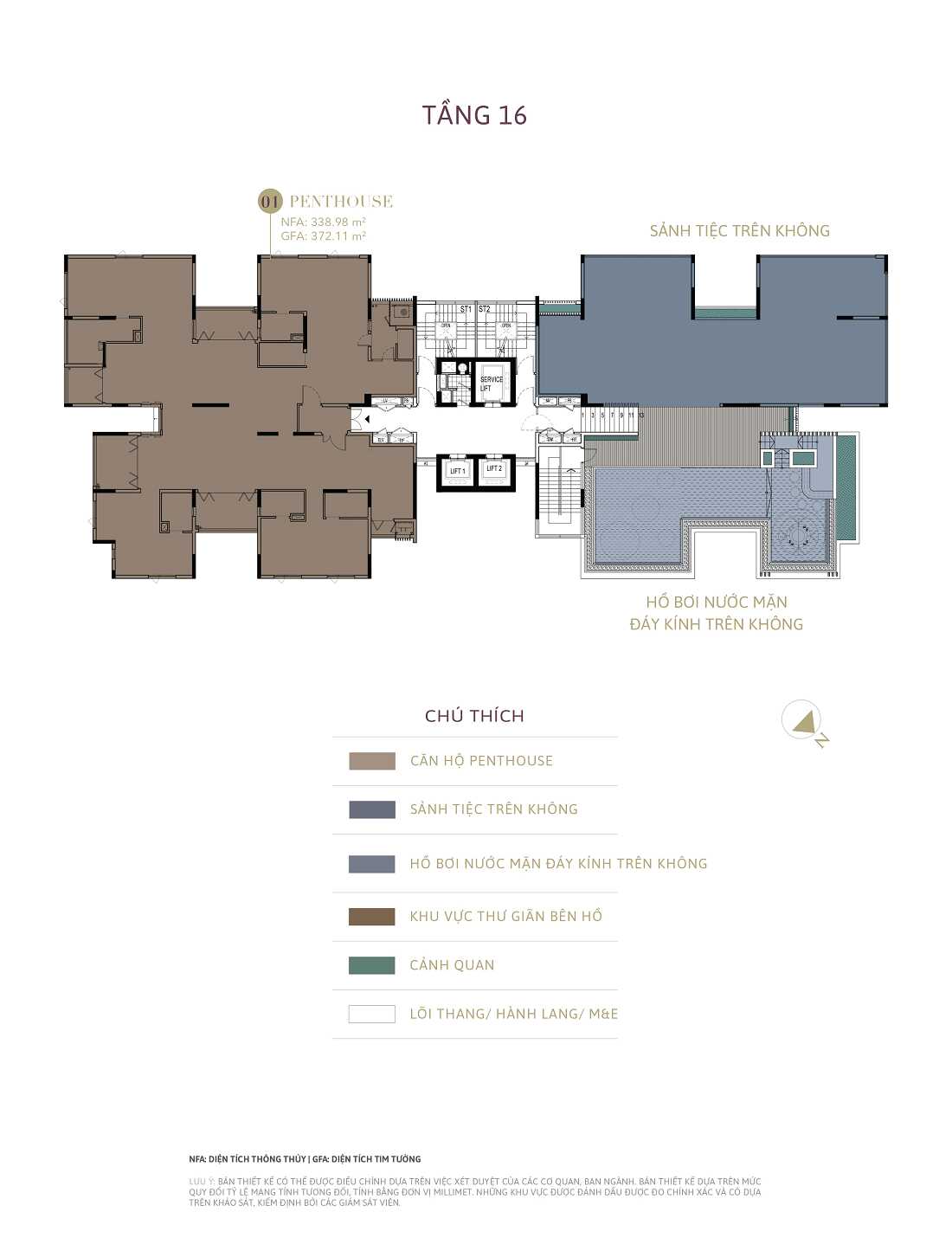 Mặt bằng tầng 16 dự án D1 Mension