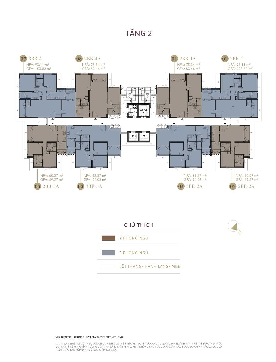 Mặt bằng tầng 2 dự án D1 Mension