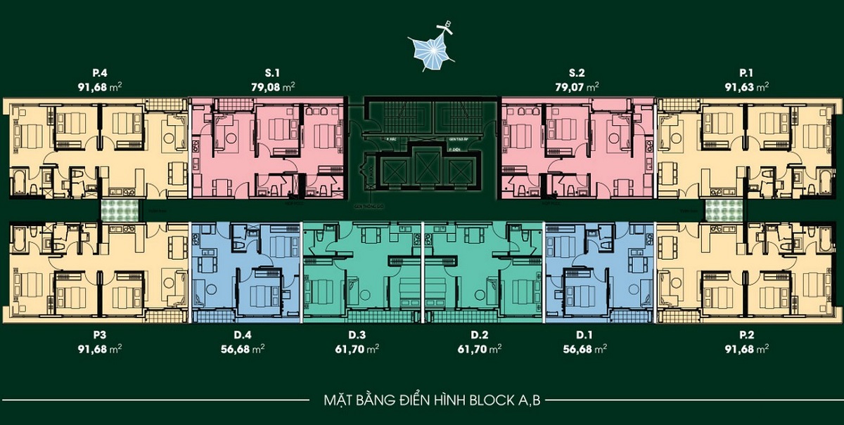Mặt bằng Block A & B dự án Diamond Lotus
