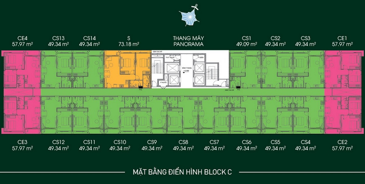 Mặt bằng Block C dự án Diamond Lotus