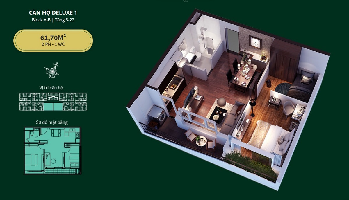 Thiết kế các loại hình căn hộ dự án Diamond Lotus