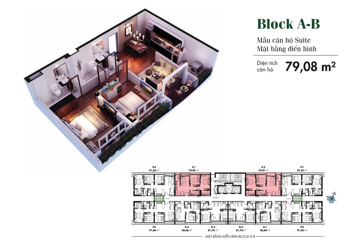 Thiết kế các loại hình căn hộ dự án Diamond Lotus