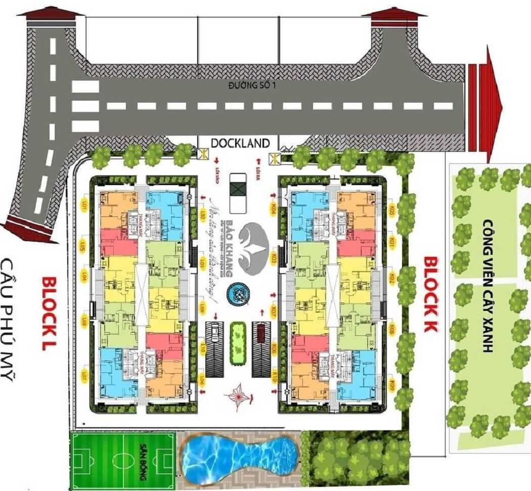 Mặt bằng tổng thể dự án Docklands Sài Gòn