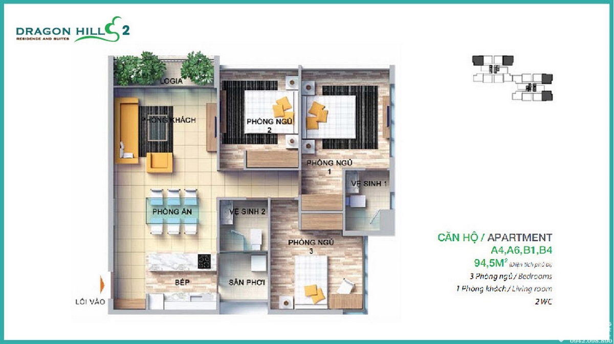 Thiết kế căn hộ dự án Dragon Hill 2