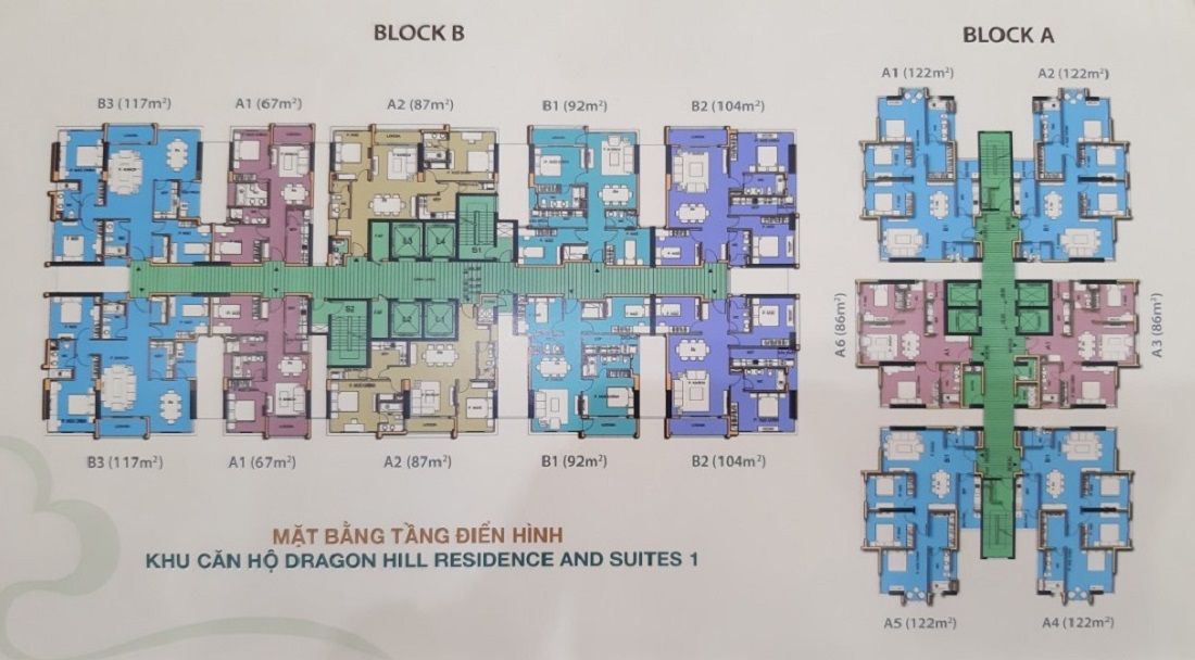 Mặt bằng tầng điển hình dự án Dragon Hill 1