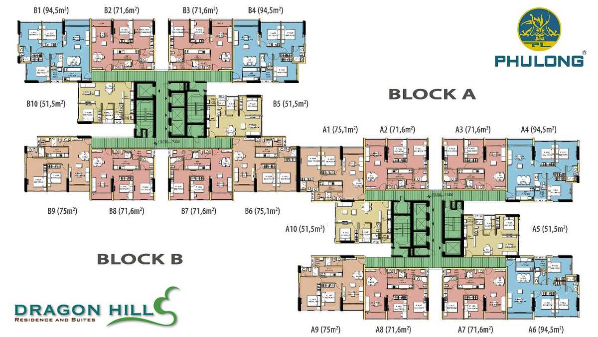 Mặt bằng tầng điển hình dự án Dragon Hill 2