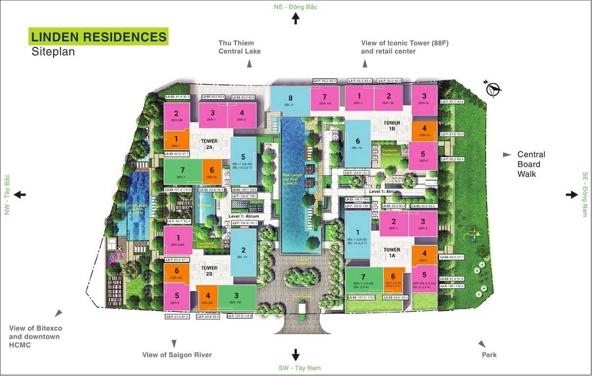 Mặt bằng tổng thể toà Linden
