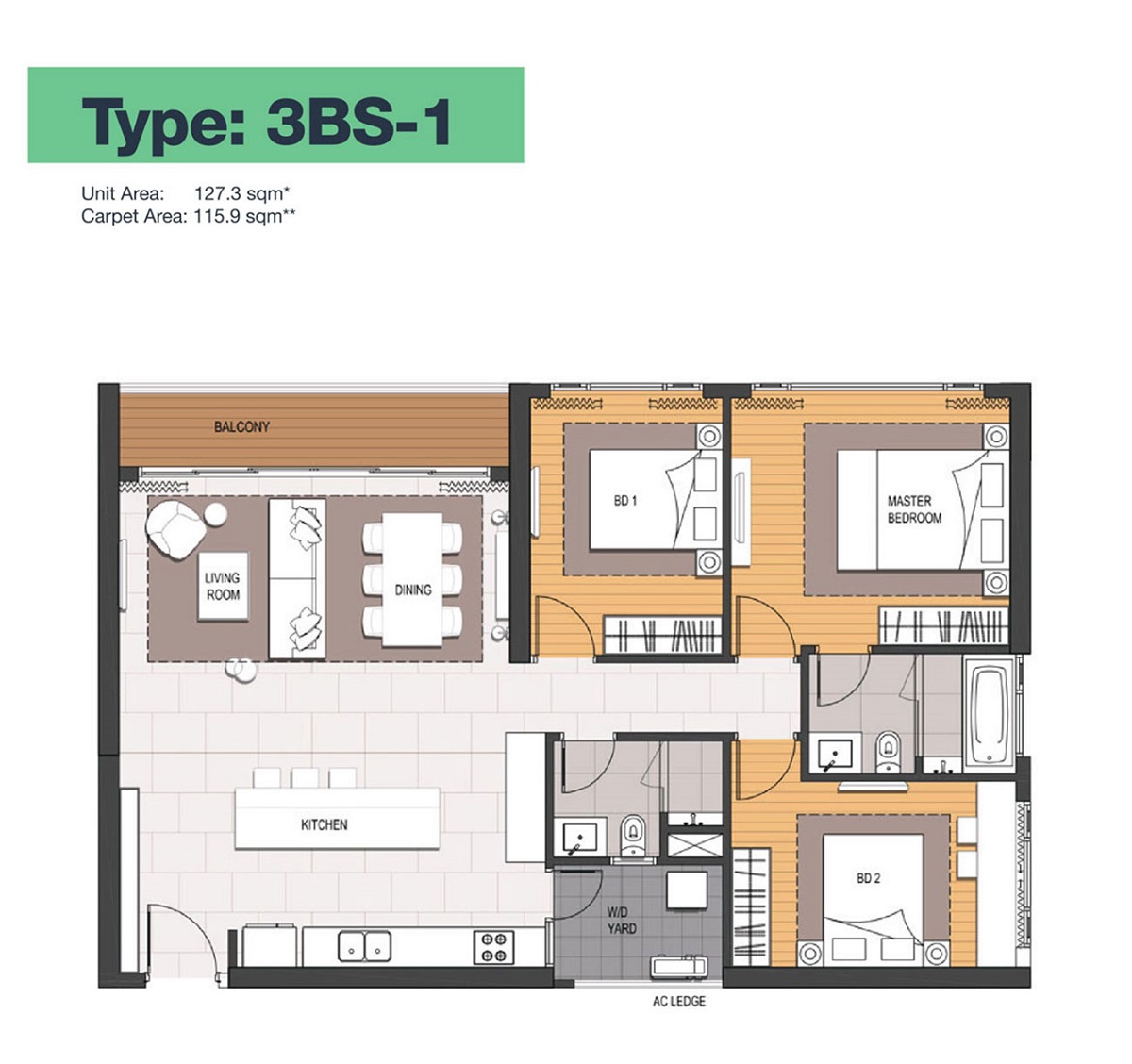 Thiết kế căn hộ 4 phòng ngủ dự án Empire City