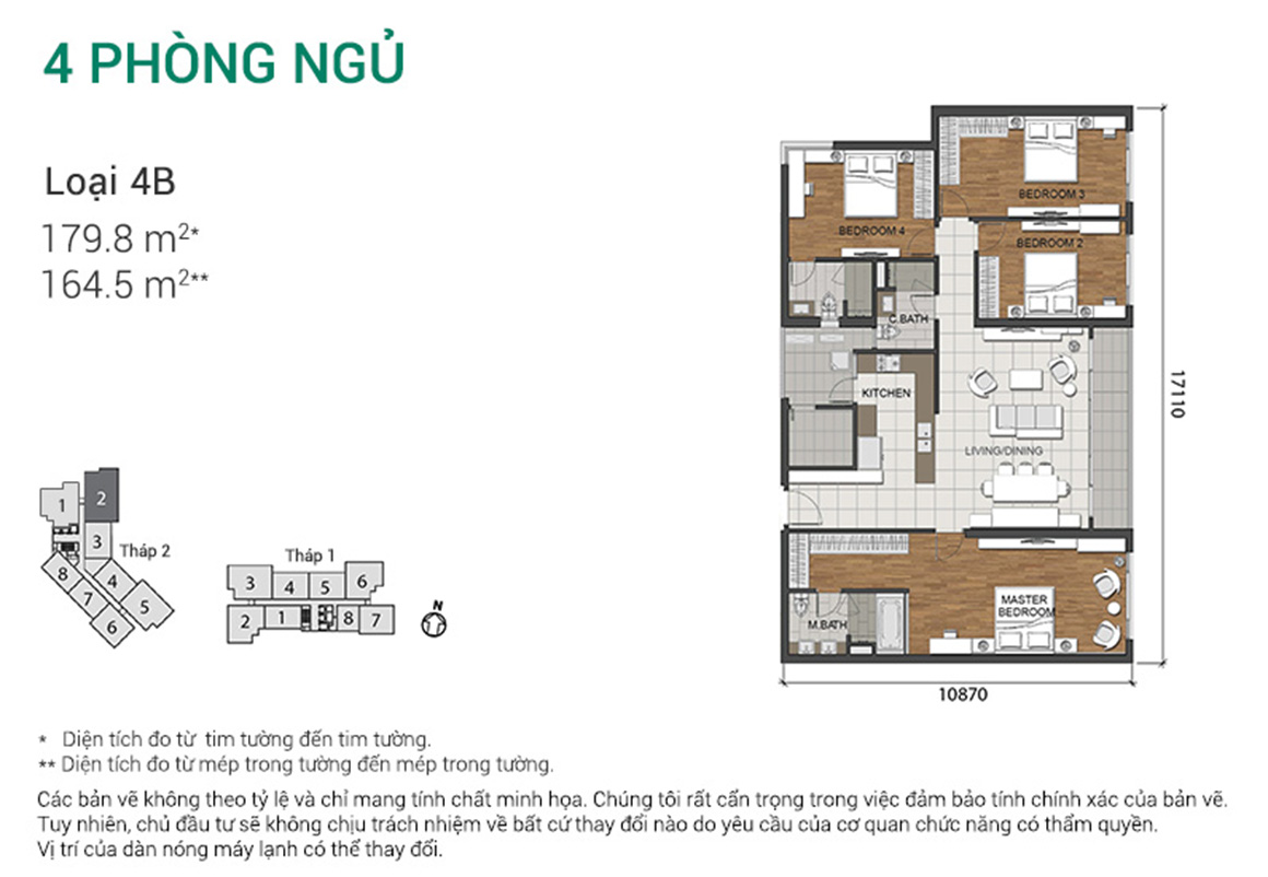 Thiết kế căn hộ 3 phòng ngủ dự án Estella Heights