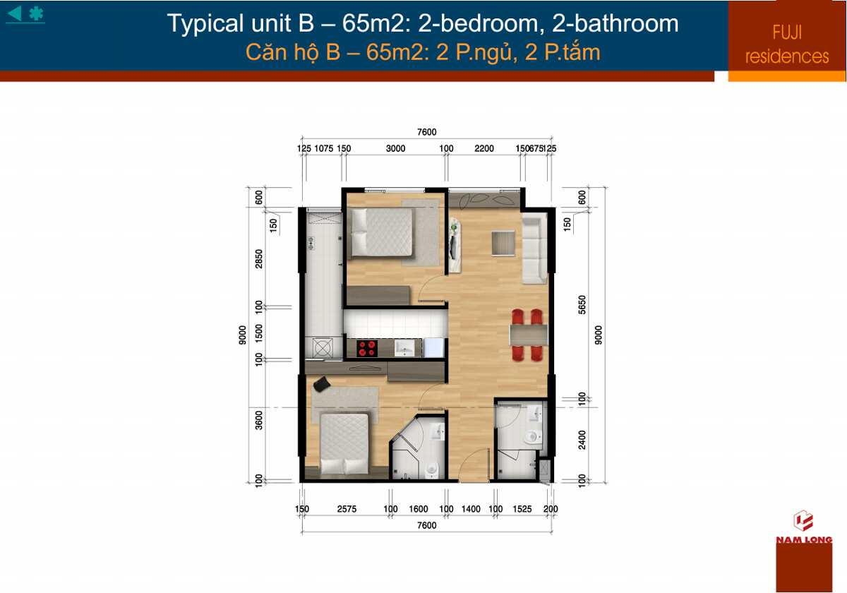 Thiết kế các loại hình căn hộ dự án Flora Fuji