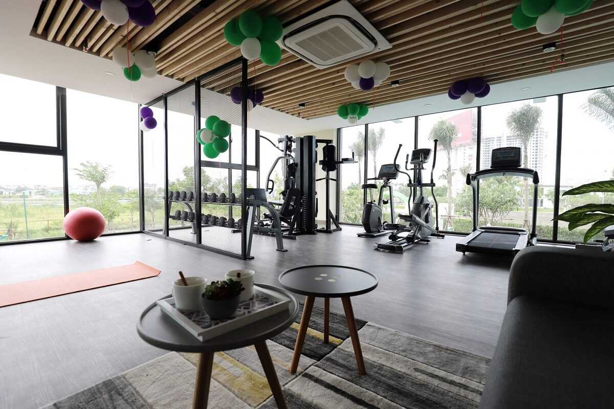 Không gian phòng gym rộng rãi