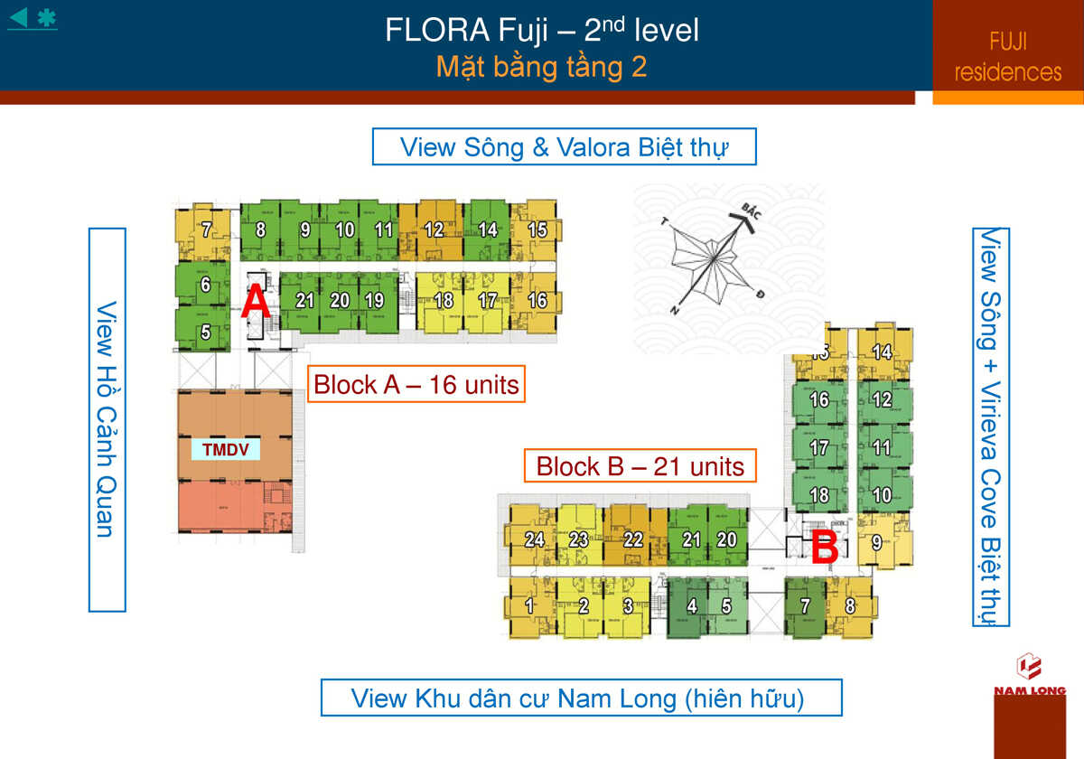 Mặt bằng tầng 2 dự án Flora Fuji