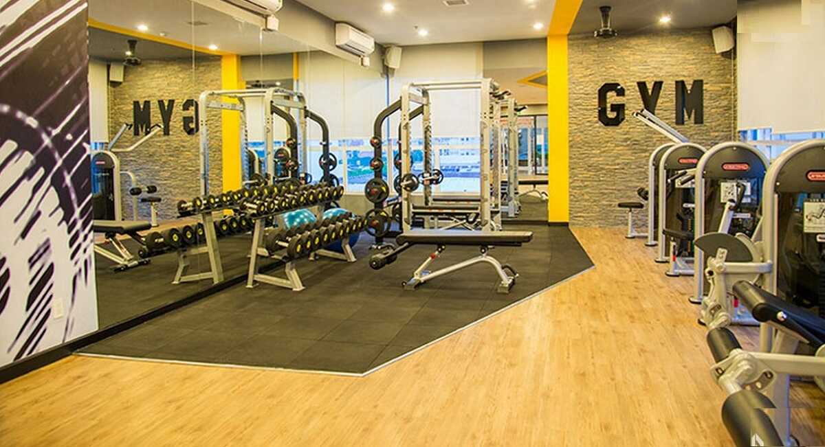 Phòng tập gym với nhiều thiết bị hiện đại