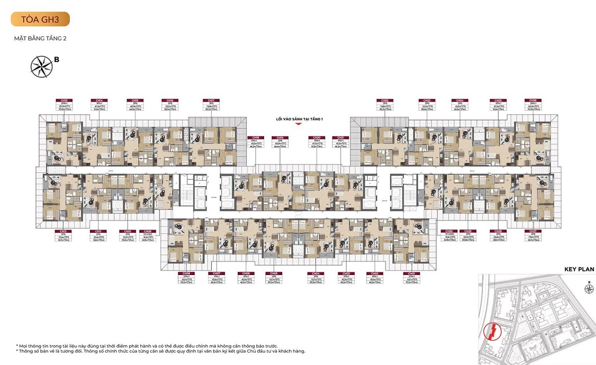 Mặt bằng toà G3 phân khu The Glory Heights