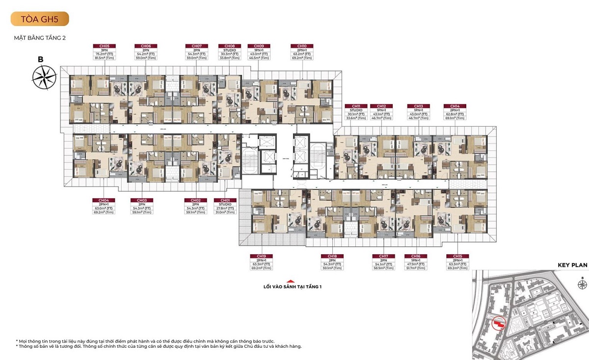 Mặt bằng toà G5 phân khu The Glory Heights