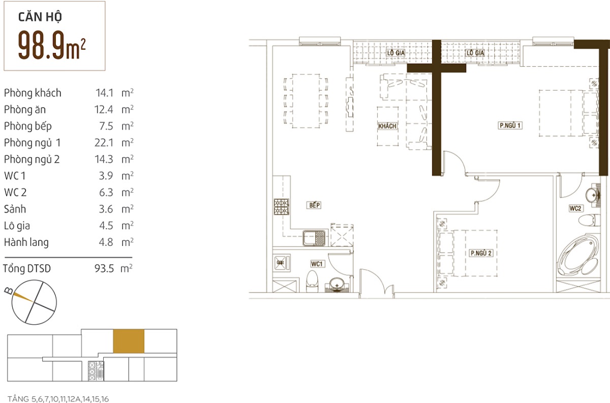 Thiết kế các căn hộ dự án Grand Riverside