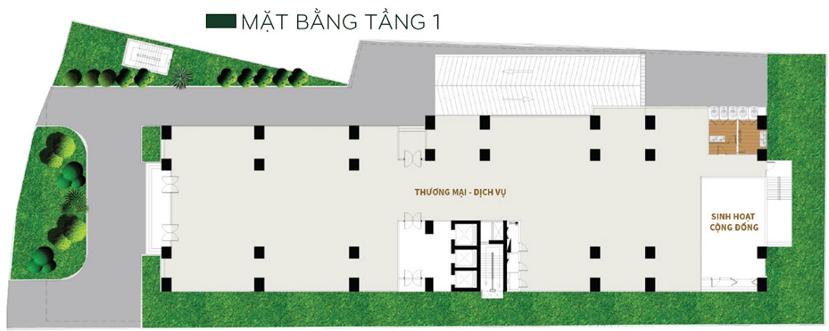 Mặt bằng tầng 1 dự án Grand Riverside