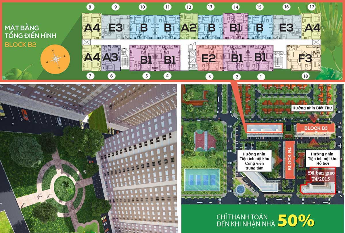Mặt bằng toà B2 dự án Green Town Bình Tân