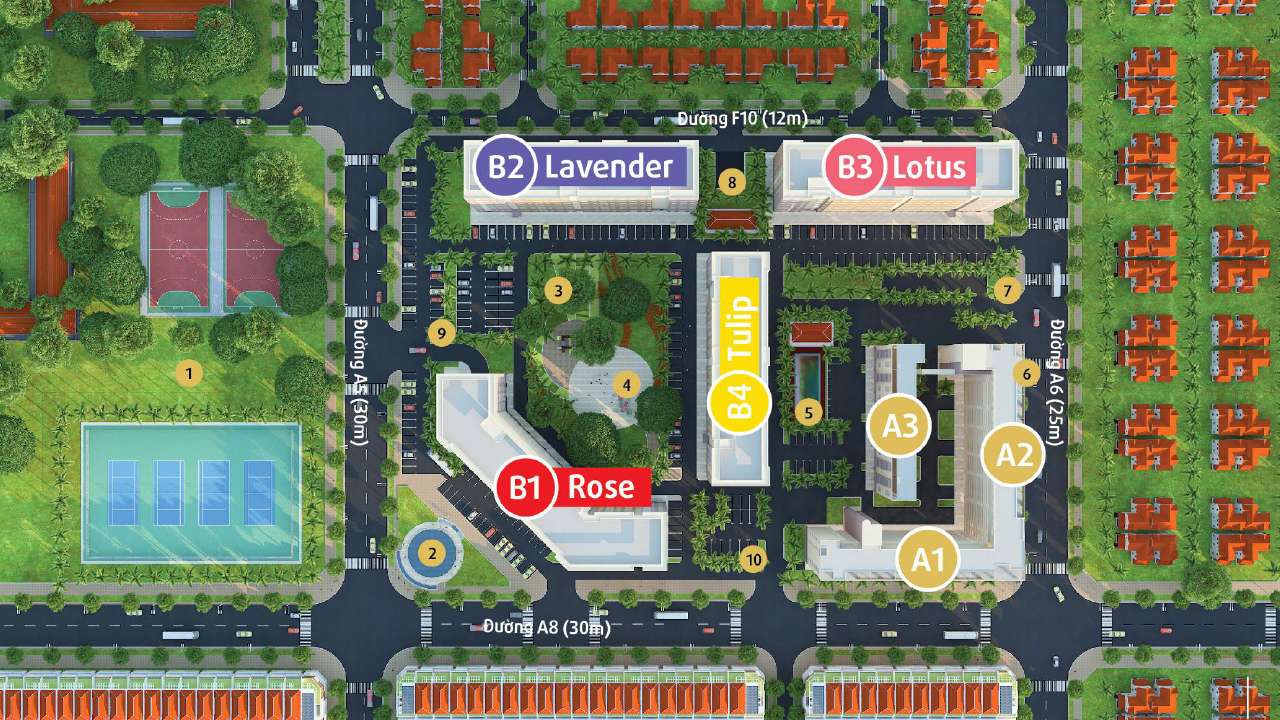 Mặt bằng tổng thể dự án Green Town Bình Tân