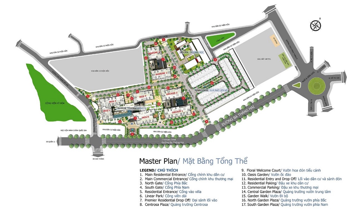 Mặt bằng tổng thể dự án Hà Đô Centrosa Garden