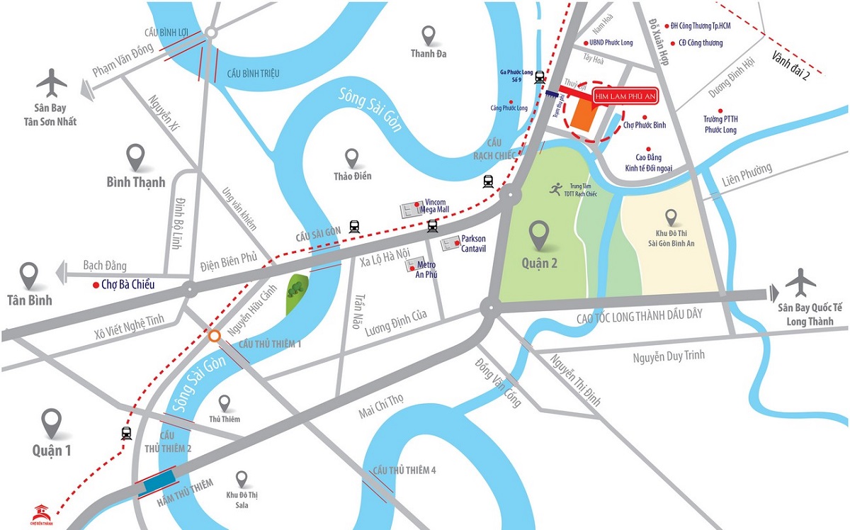 Vị trí xây dựng dự án Him Lam Phú An