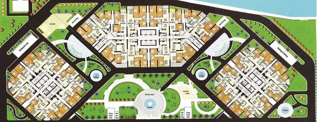 Mặt bằng tổng thể chung cư Hoàng Anh Thanh Bình
