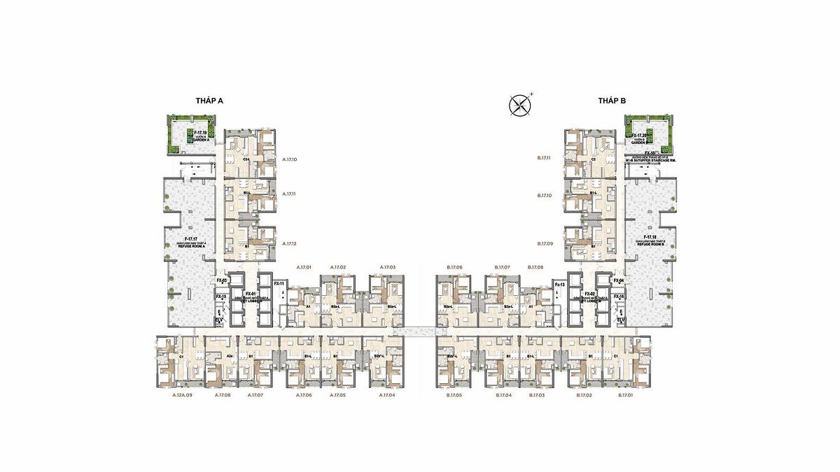 Mặt bằng tầng 17 dự án HT Pearl