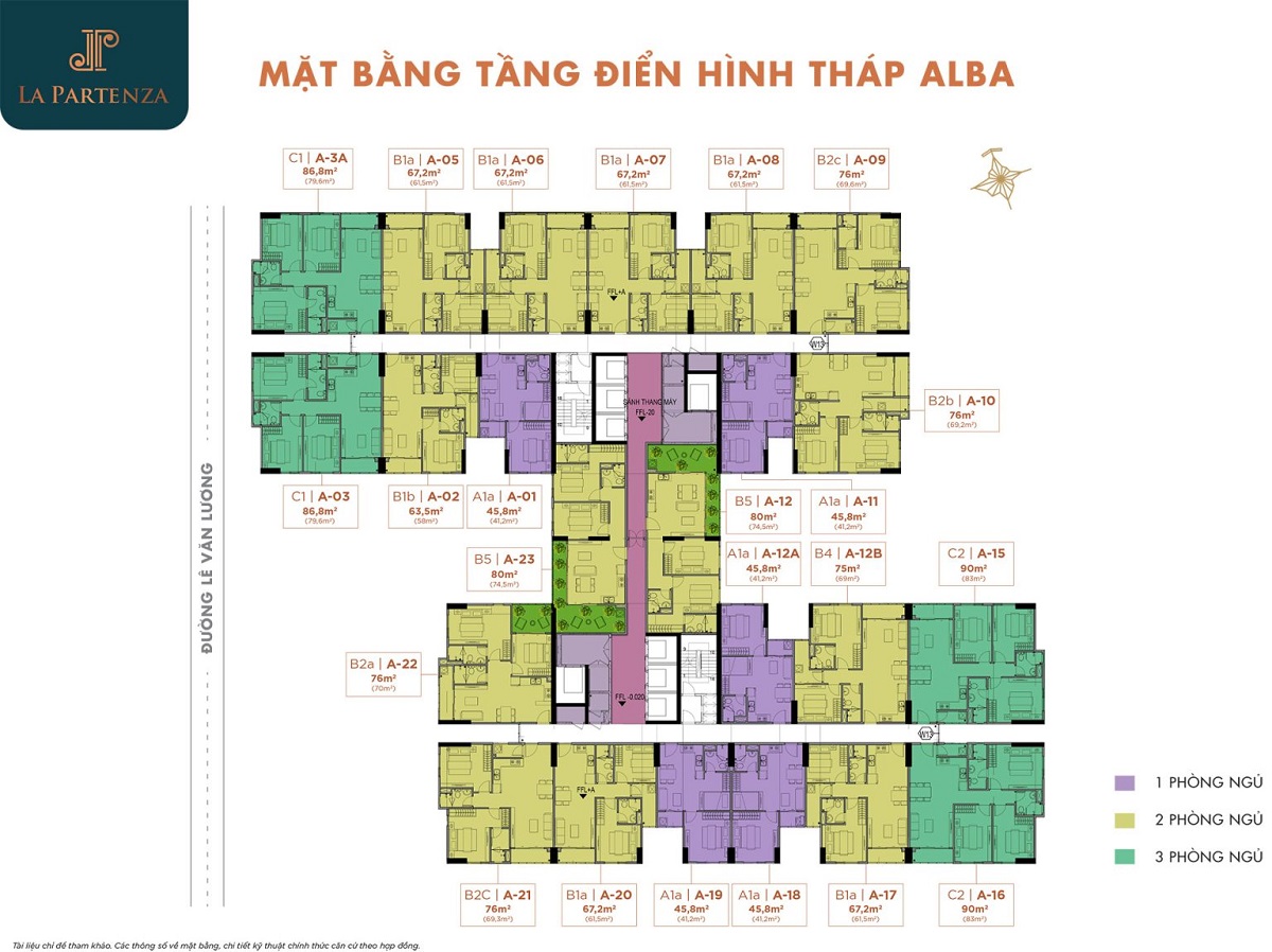 Mặt bằng chi tiết tháp Alba