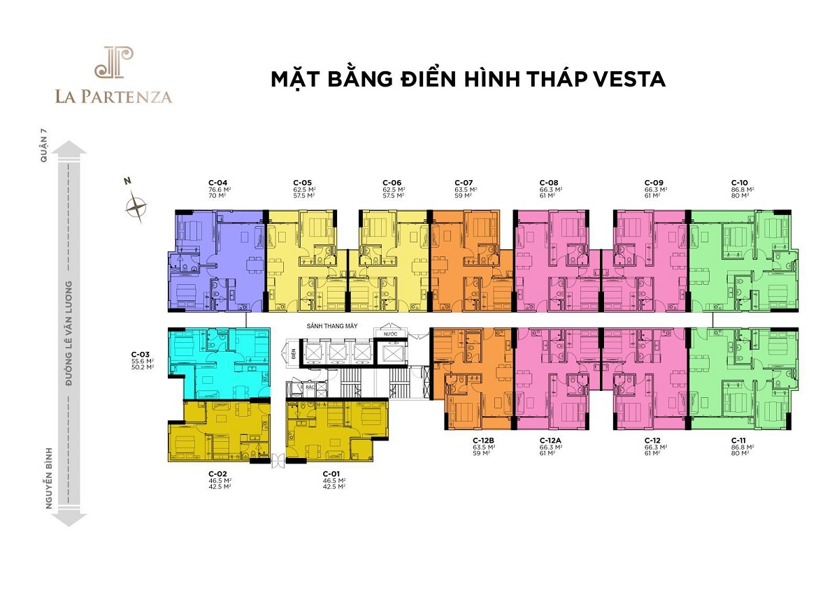 Mặt bằng chi tiết tháp Vesta