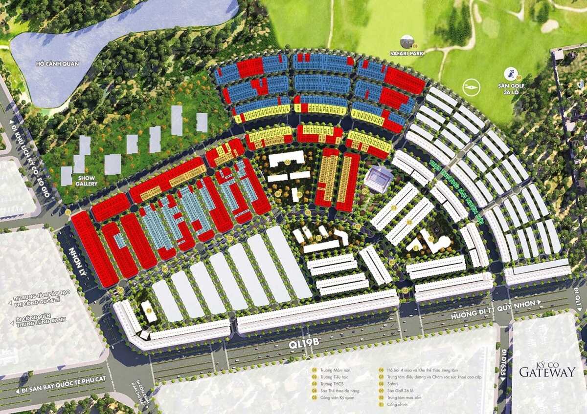 Mặt bằng phân chia các lô đất cụ thể