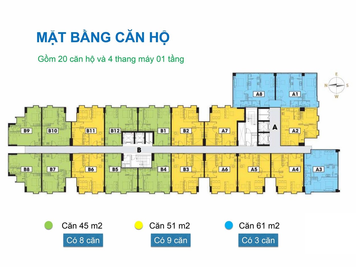 mặt bằng căn hộ LA1