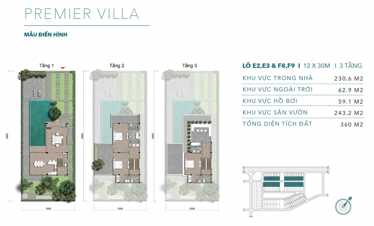 Mặt bằng thiết kế mẫu Premier Villa