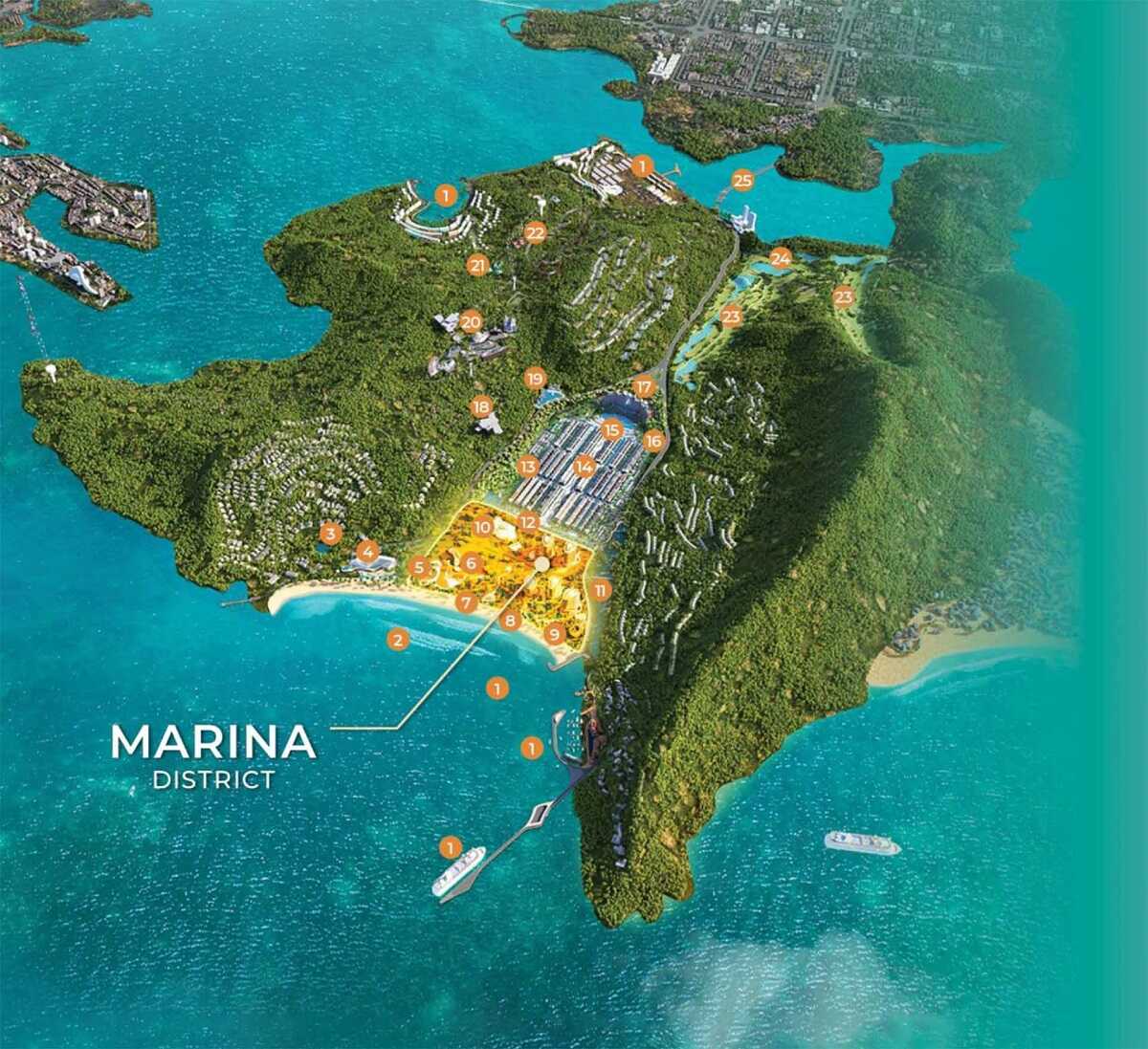 Vị trí phân khu Marina District bên trong dự án MerryLand