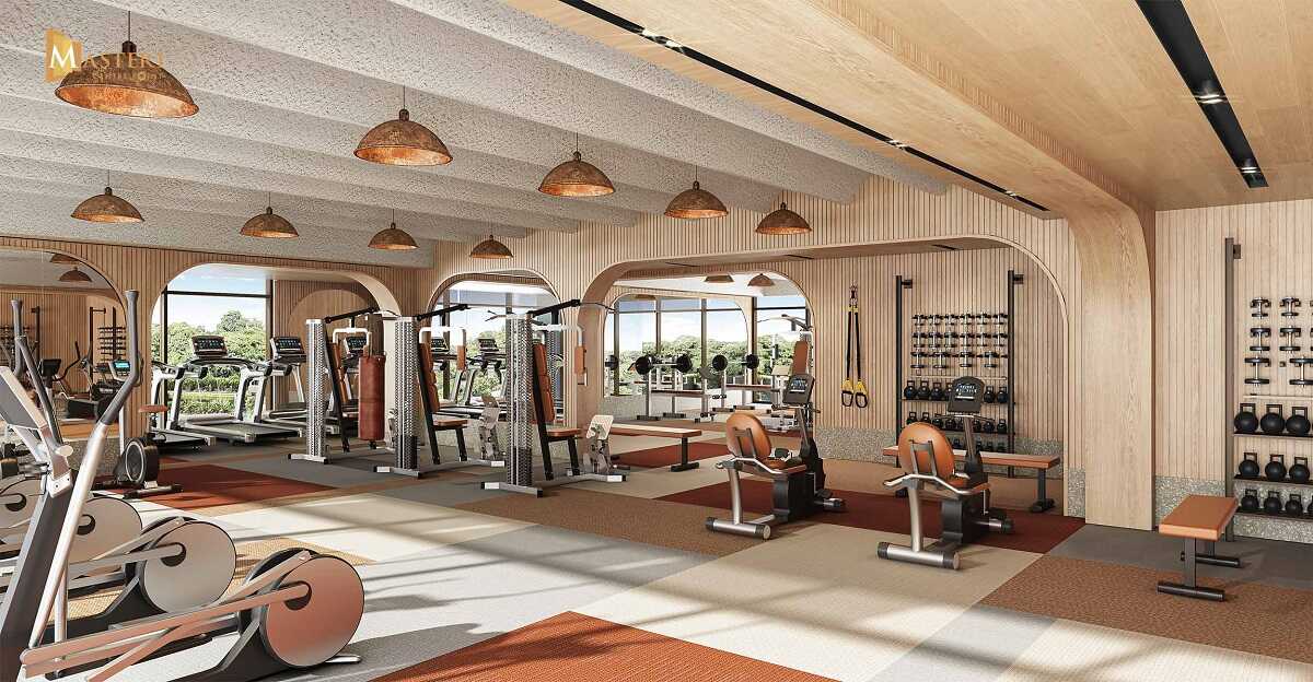 Phòng gym với thiết kế hiện đại