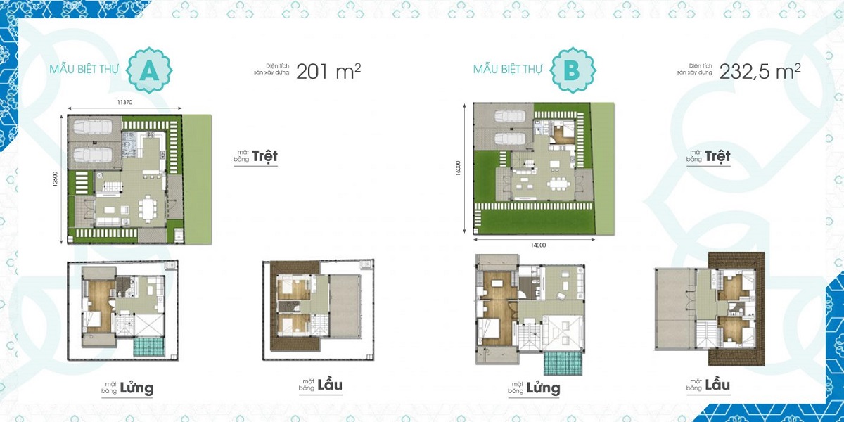 Mặt bằng thiết kế biệt thự