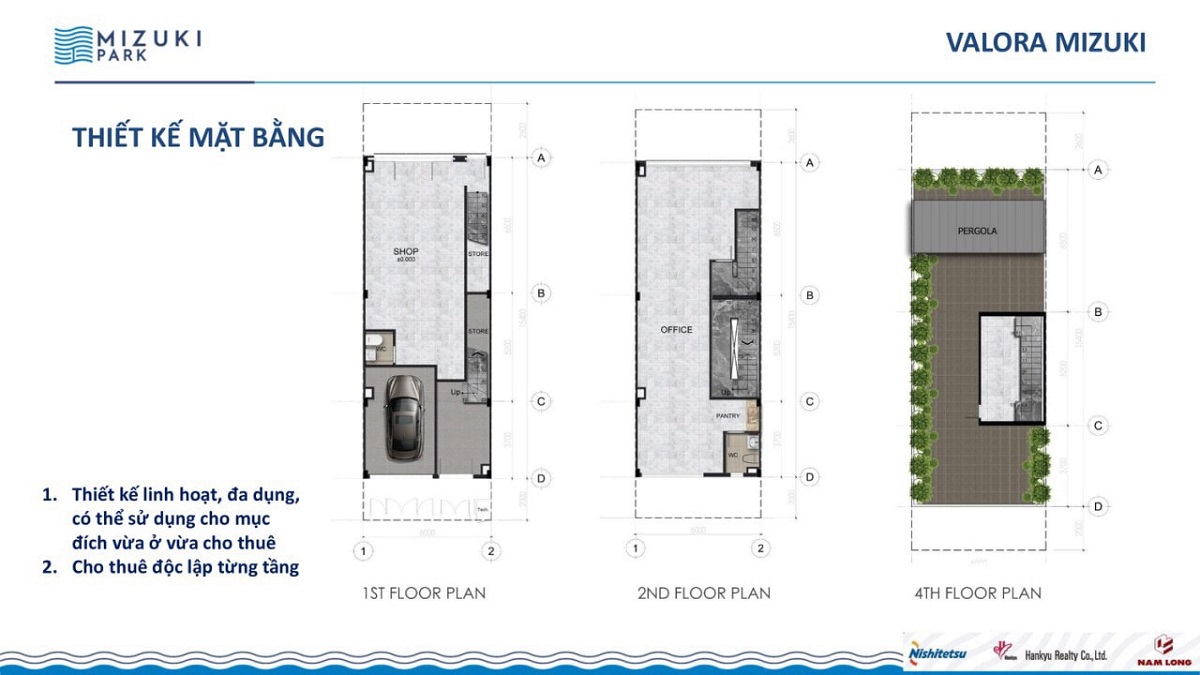 Mặt bằng shophouse  dự án Mizuki Park