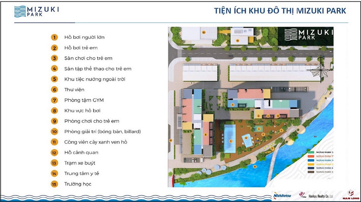 Dự án Mizuki Park có đa dạng tiện ích