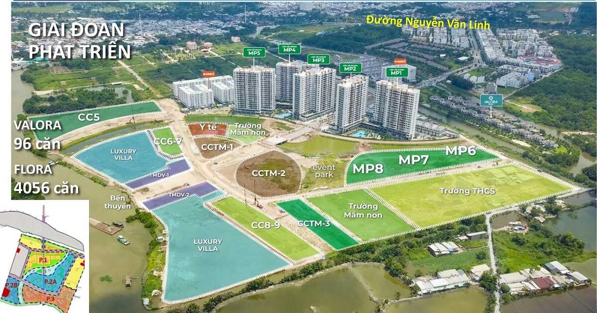 Mặt bằng phân chia dự án các giai đoạn