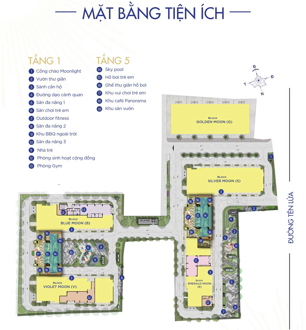 Sơ đồ tiện ích dự án Moonlight Centre Point