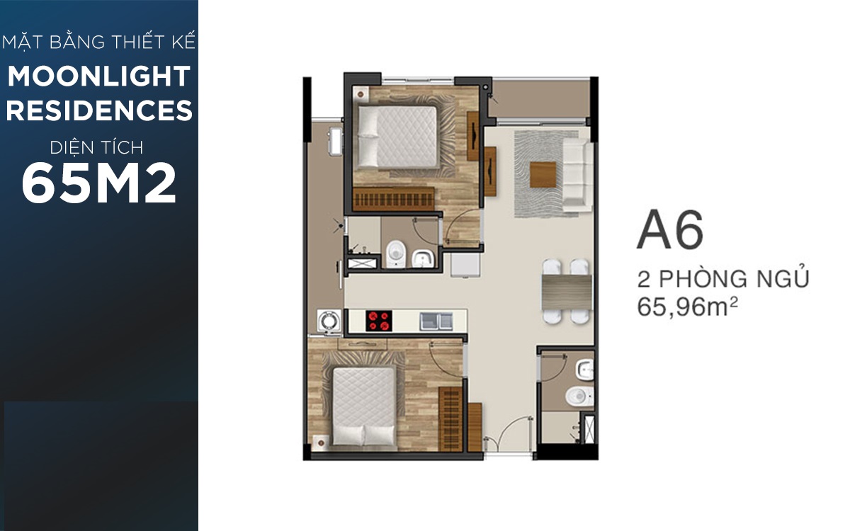 Thiết kế căn hộ dự án Moonlight Residences