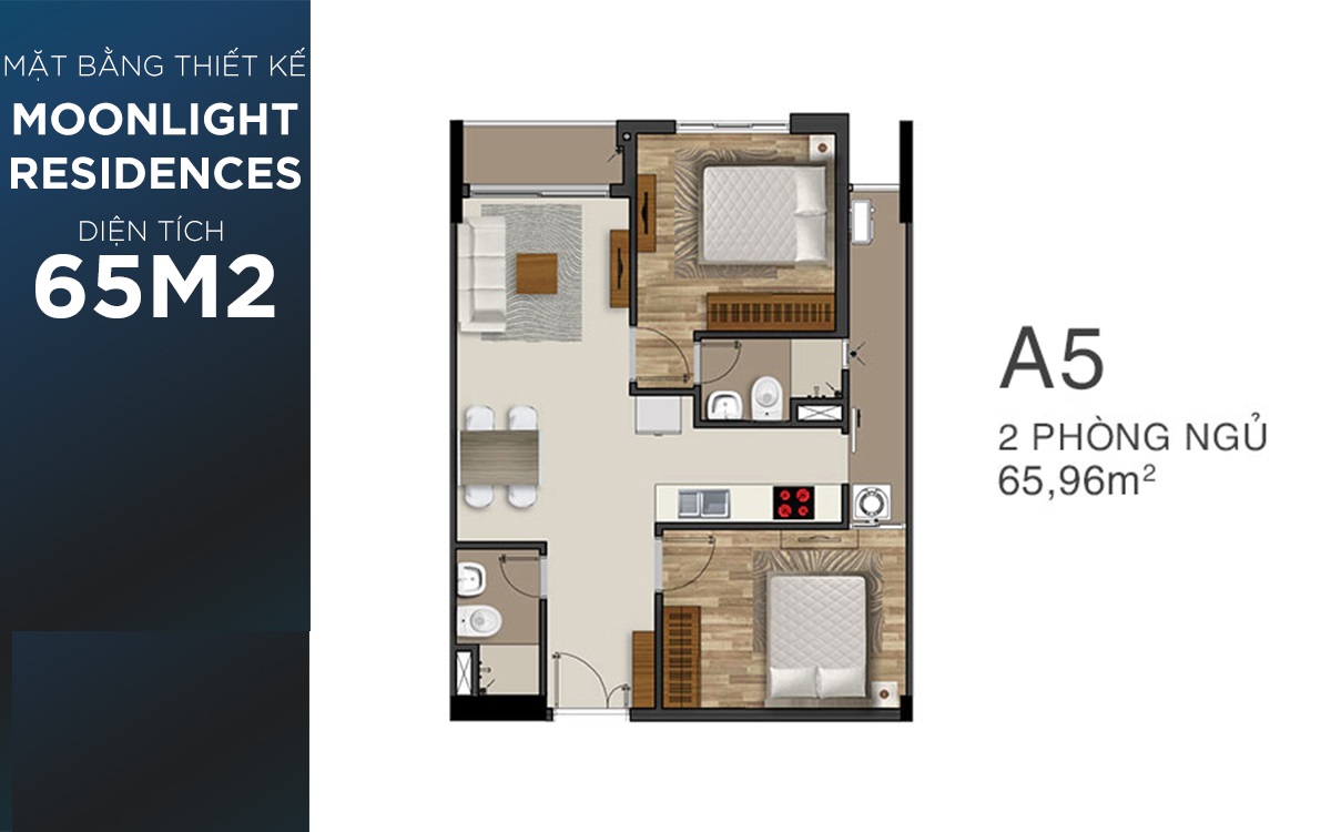 Thiết kế căn hộ dự án Moonlight Residences