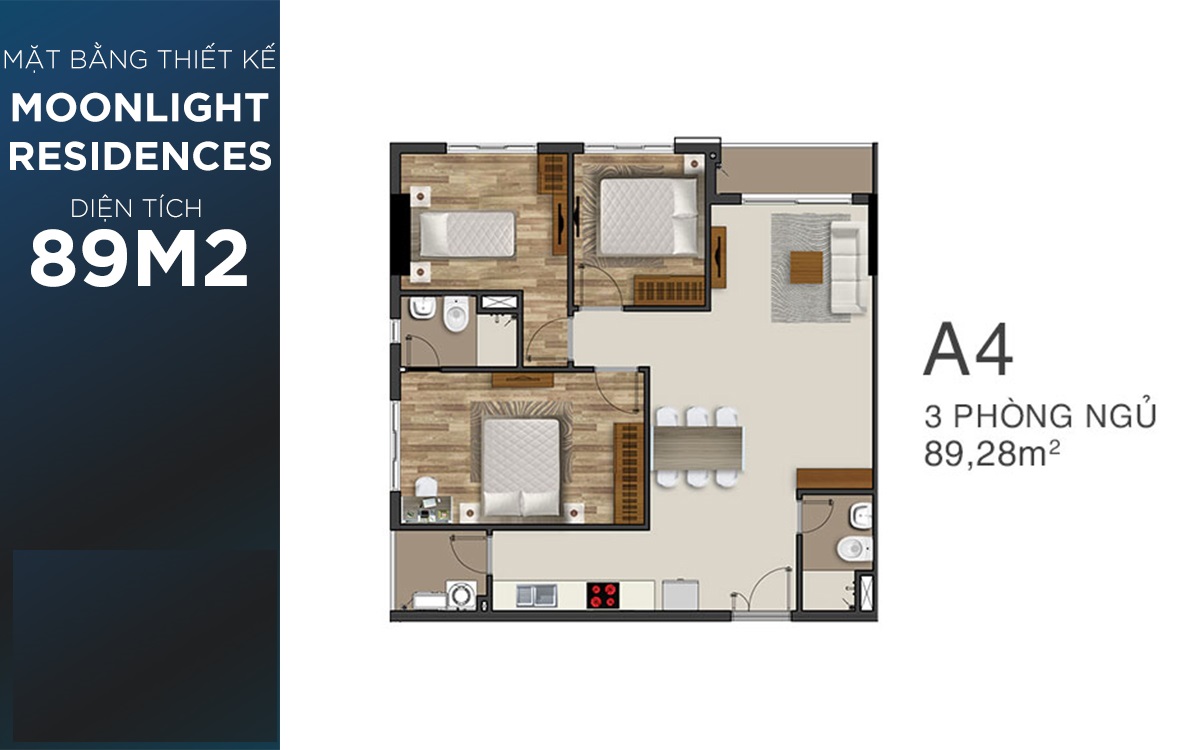 Thiết kế căn hộ dự án Moonlight Residences