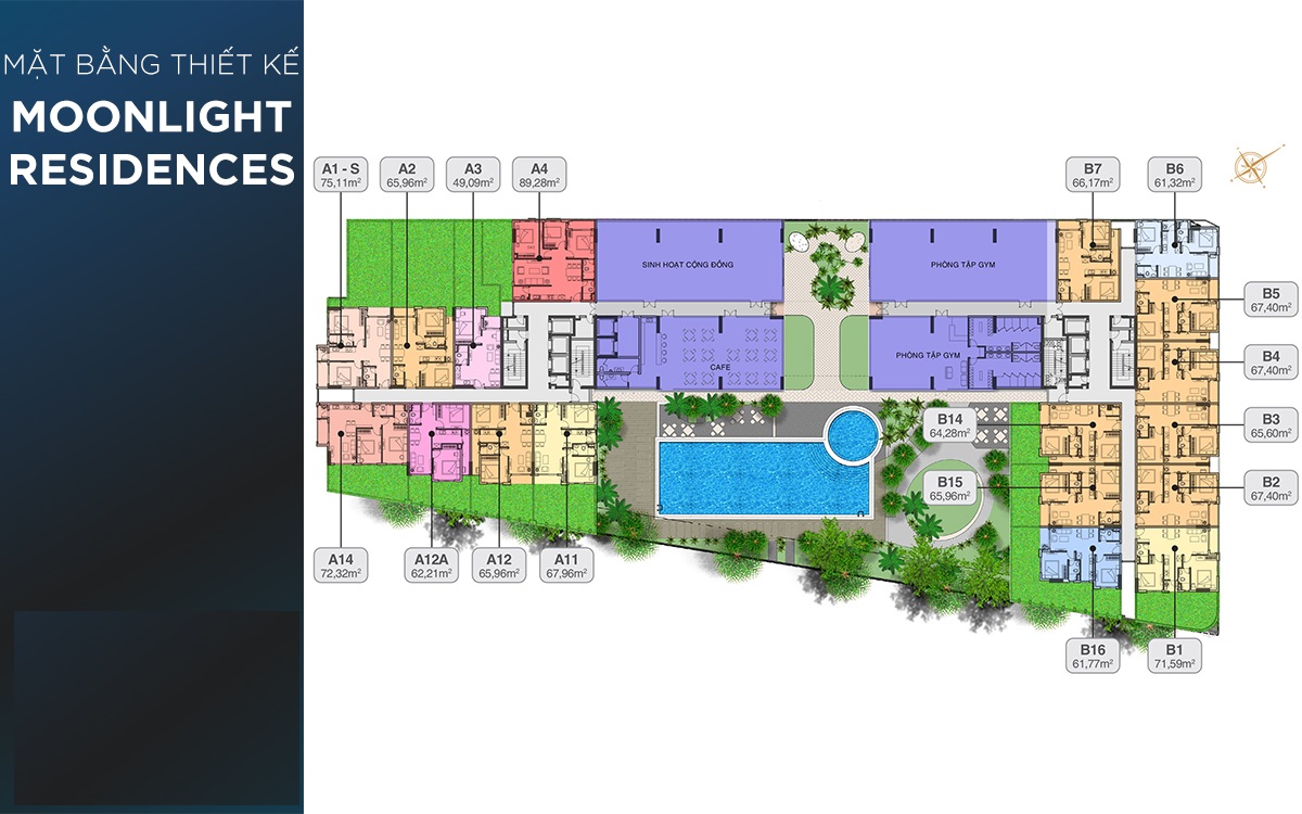 Mặt bằng tầng 3 dự án Moonlight Residences