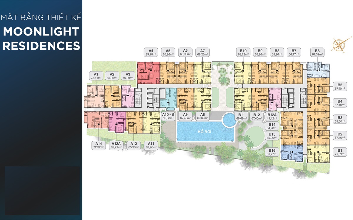 Mặt bằng tầng 4 dự án Moonlight Residences